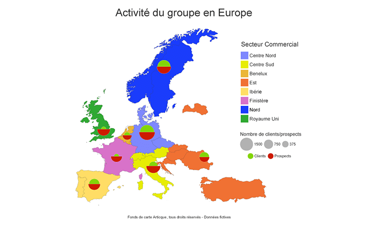 Cartographie statistique de l'activité commerciale en Europe