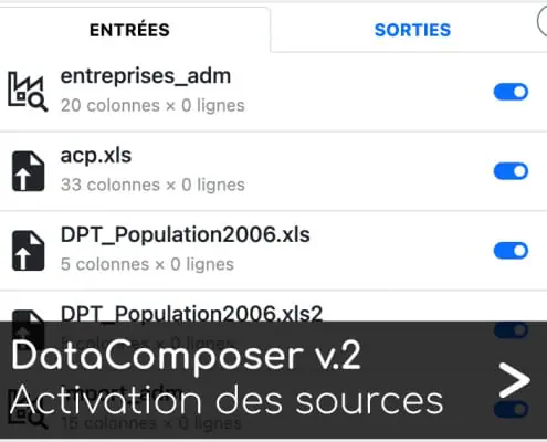 DataComposer Articque by ChapsVision - choisissez quelles sources seront incluses ou non lorsque vous réexécuterez vos DataCompositions.