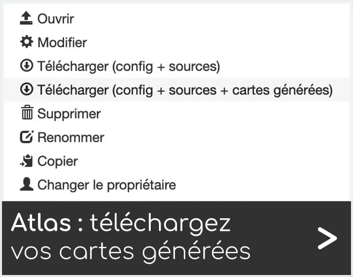 Téléchargez les cartes générées dans vos packages d'Atlas Articque by ChapsVision